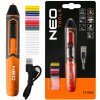 NEO lepiaca pištoľ na tavné lepidlo + 10 lepiacich tyčiniek, USB-C, 2000mAh 17-085 NEO lepiaca pištoľ na tavné lepidlo + 10 lepiacich tyčiniek, USB-C, 2000mAh 17-085