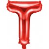 PartyDeco Fóliový balón Mini - Písmeno T 35 cm červený PartyDeco Fóliový balón Mini - Písmeno T 35 cm červený