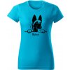 T-ričko Malinois, dámske tričko s vlastným textom Farba trička: Limetková, Farba potlače: Biela, Veľkosť: XL T-ričko Malinois, dámske tričko s vlastným textom Farba trička: Limetková, Farba potlače: Biela, Veľkosť: XL