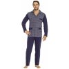 Rozopínanie pánske pyžamo Luna 797 M-2XL tmavě modrý potisk XL Rozopínanie pánske pyžamo Luna 797 M-2XL tmavě modrý potisk XL