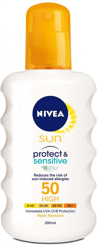 Nivea Sun Sensitive spray na opaľovanie SPF50+ 200 ml