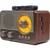 Prenosné retro rádio Bluetooth,FM/AM/SW,USB-C sieťové aj batériové,USB,AUX Prenosné retro rádio Bluetooth,FM/AM/SW,USB-C sieťové aj batériové,USB,AUX