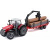 Bburago Bburago 1:50 Farm Traktor Massey FERGUSSON 8740S Tractor con remolque de troncos Bburago Bburago 1:50 Farm Traktor Massey FERGUSSON 8740S Tractor con remolque de troncos