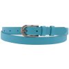 Špongr dámsky úzky kožený opasok 20062 svetlo modrý