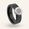 SilveAmo Prsten z černé šperkařské keramiky s bílým zirkonem ve stříbrném rámečku K2FK.4029