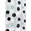 Spirella sprchový záves BUBBLE, motív krúžky, bielo – čierny, PEVA, 180 × 200 cm Spirella sprchový záves BUBBLE, motív krúžky, bielo – čierny, PEVA, 180 × 200 cm