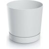 Prosperplast Plastový kvetináč TUBOS P s miskou biely matný, variant 19,9 cm Prosperplast Plastový kvetináč TUBOS P s miskou biely matný, variant 19,9 cm