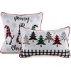 Eurofirany Vianočná na vankúš so stromčekmi biela Polyester 30x50 cm