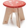 Tender Leaf Toys drevená stolička hríbik Toadstool muchotrávka s červeným bodkovaným sedadlom