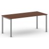 Rokovací kancelársky stôl PRIMO SQUARE, 180x80 cm, sivostrieborná podnož, čerešňa Rokovací kancelársky stôl PRIMO SQUARE, 180x80 cm, sivostrieborná podnož, čerešňa