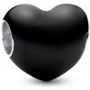 Pandora Romantická korálka Metalické čierne srdce Moments 793337C04 Pandora Romantická korálka Metalické čierne srdce Moments 793337C04