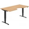 Hobis Pracovný stôl Motion Ergo, PO, 3S, 180x61-128x90 cm, dub/čierna Hobis Pracovný stôl Motion Ergo, PO, 3S, 180x61-128x90 cm, dub/čierna