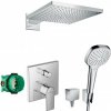 Hansgrohe Vernis Shape sprchový systém 8v1 s hlavovou sprchou Raindance E s termostatom a ručnou sprchou Select chróm 26238CP21