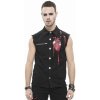 vesta DEVIL FASHION Paper Cuts Printed Button Up Punk vesta DEVIL FASHION Paper Cuts Printed Button Up Punk