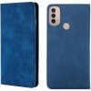 Peňaženkové kožené puzdro Skin Feel na Motorola Moto E20 / E30 / E40 - Modrá Peňaženkové kožené puzdro Skin Feel na Motorola Moto E20 / E30 / E40 - Modrá