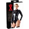 LATE X - Latexové body so zipsom vzadu a v rozkroku, čierne M LATE X - Latexové body so zipsom vzadu a v rozkroku, čierne M