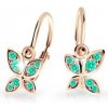 Cutie Jewellery Detské náušnice z ružového zlata Motýliky C2259-10-X-4 svetlo zelená Cutie Jewellery Detské náušnice z ružového zlata Motýliky C2259-10-X-4 svetlo zelená