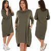 Fashionweek šaty pohodlné teplákové MF653 Khaki