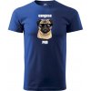 Sablio Tričko s potlačou Gangsta pug - modré XL Sablio Tričko s potlačou Gangsta pug - modré XL