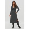 Makadamia Šaty s obálkovým výstrihom M844 | grafit melanž M844 - 36 (S) M844 Makadamia Šaty s obálkovým výstrihom M844 | grafit melanž M844 - 36 (S) M844