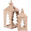 Súprava drevených lampášov Stromček, 2ks, prírodná Súprava drevených lampášov Stromček, 2ks, prírodná