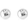 Šperky eshop - Puzetové náušnice v bielom 14K zlate - malá zrkadlovolesklá gulička, hladký povrch S1GG42.31 Šperky eshop - Puzetové náušnice v bielom 14K zlate - malá zrkadlovolesklá gulička, hladký povrch S1GG42.31
