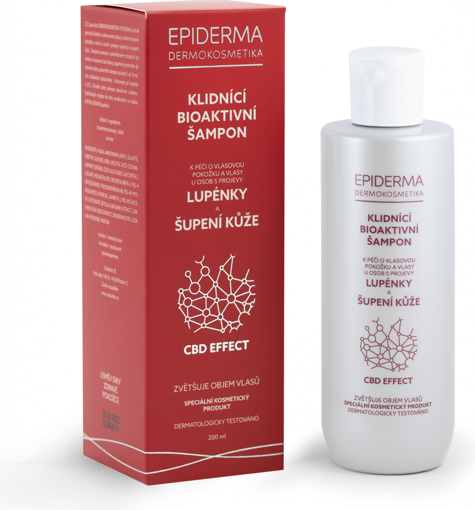 Epiderma bioaktívny CBD šampón pri prejavoch Lupienky 200 ml