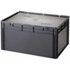 MEVA-TEC Plastová EURO přepravka 800x600x435 mm s víkem MEVA-TEC Plastová EURO přepravka 800x600x435 mm s víkem