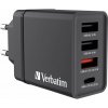 Verbatim USB nabíječka do sítě, 30W, 4 portová, černá Verbatim USB nabíječka do sítě, 30W, 4 portová, černá