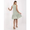 Šaty na ramienka s volánom mätová 328-SK-5074.76 mint