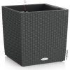 Samozavlažovací kvetináč Lechuza Cube 30x30x30 cm kompletný set sivý