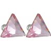 Náušnice se Swarovski Elements ve tvaru trojúhelníku, světle růžová, 14272012-light-rose Náušnice se Swarovski Elements ve tvaru trojúhelníku, světle růžová, 14272012-light-rose