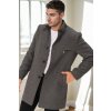 Dewberry PLT9367 MEN'S COAT-STRAIGHT GREY šedá