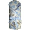 Zavinovačka vystužená biela / modrá - Sovy a srdiečka modré, 80x80cm Zavinovačka vystužená biela / modrá - Sovy a srdiečka modré, 80x80cm
