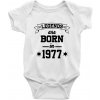 Legends are born in Body dojčenské s krátkym rukávom biele
