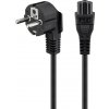 Kábel sieťový 230V pre notebook, vidlica (CEE7/7) lomená - C5, 1.8m, 0.75mm², 2.5A, čierny Kábel sieťový 230V pre notebook, vidlica (CEE7/7) lomená - C5, 1.8m, 0.75mm², 2.5A, čierny
