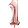 PartyDeco Fóliový balón narodeninové číslo 1 ružovo-zlatý 86 cm PartyDeco Fóliový balón narodeninové číslo 1 ružovo-zlatý 86 cm
