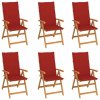 Záhradná stolička 6 ks teak / látka Dekorhome Záhradná stolička 6 ks teak / látka Dekorhome