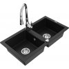 MEXEN/S MEXEN/S - Mario granitový drez 2-bowly vrátane batérie Savita, čierna 6504-77-672601-00 MEXEN/S MEXEN/S - Mario granitový drez 2-bowly vrátane batérie Savita, čierna 6504-77-672601-00