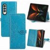 Peňaženkové kožené puzdro Embossed Mandala na Samsung Galaxy Z Fold 3 5G - Modrá Peňaženkové kožené puzdro Embossed Mandala na Samsung Galaxy Z Fold 3 5G - Modrá