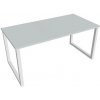 Hobis Rokovací stôl UNI O, 160x75,5x80 cm, sivá/biela Hobis Rokovací stôl UNI O, 160x75,5x80 cm, sivá/biela