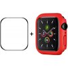 ENKAY Plastový kryt s tvrdeným sklom pre Apple Watch 9 / 8 / 7 45mm červený 35664