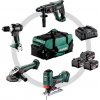 Metabo 685214000 - Combo Set 4.3 - AKU stroje v súprave, 18V, Brašňa pre náradie, SB 18 LT BL + W 18 L 9-125 Quick + KH 18 LTX 24 + STA 18 LTX 100 Metabo 685214000 - Combo Set 4.3 - AKU stroje v súprave, 18V, Brašňa pre náradie, SB 18 LT BL + W 18 L 9-125 Quick + KH 18 LTX 24 + STA 18 LTX 100