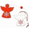 DECOLED Vianočná dekorácia – drevený anjel, červený a biely, 5 × 6 cm, 12 ks DECOLED Vianočná dekorácia – drevený anjel, červený a biely, 5 × 6 cm, 12 ks