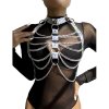 Subblime 953737 chest harness with rings and chains silver one size