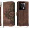 Peňaženkové kožené puzdro Flowers na Xiaomi Redmi Note 13 Pro - Hnedá Peňaženkové kožené puzdro Flowers na Xiaomi Redmi Note 13 Pro - Hnedá