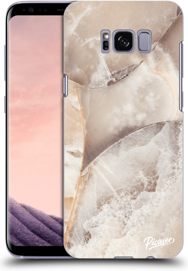 Púzdro Picasee silikónové Samsung Galaxy S8 G950F - Cream marble čierne