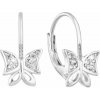 Strieborné náušnice visiace so zirkónom biely motýľ 11226.1 Strieborné náušnice visiace so zirkónom biely motýľ 11226.1