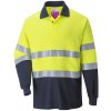 Portwest HI-VIS MODAFLAME FR74 Nehorľavá reflexná polokošeľa HV žltá/námorná modrá 4XL