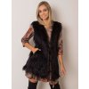 Čierna dámska chlpatá vesta AT-KZ-3501-1.13P-black S/M Čierna dámska chlpatá vesta AT-KZ-3501-1.13P-black S/M